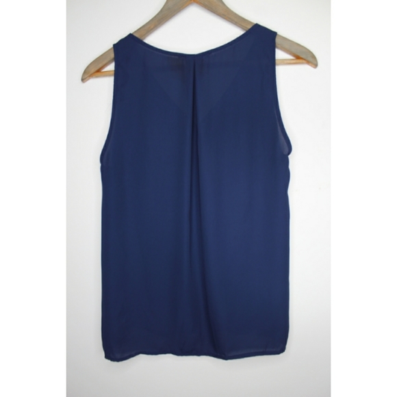 Anthro Elodie Blue Sleeveless Blouse Small - Picture 5 of 6